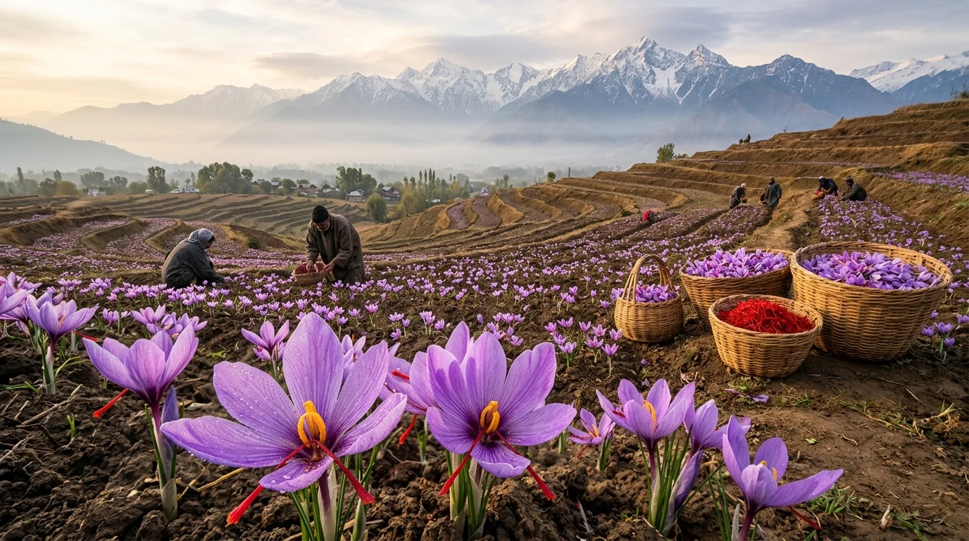 Kashmir Saffron Buying Guide (2025/2026): Pure Mongra vs Fake Dyed Corn Silk & Pampore Prices