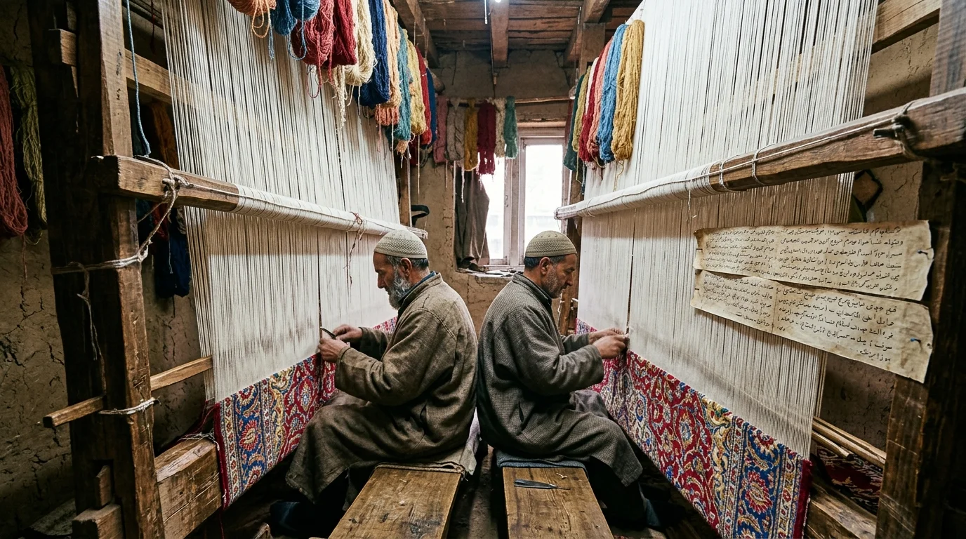 Kashmiri Hand-Knotted Silk Carpets Guide (2025/2026): Knot Density (KPSI), Silk vs Mercerized Cotton & Prices